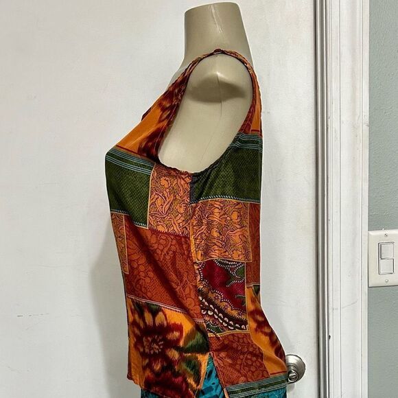 New York Studio Womens Small Multicolor Tank Top Sleeveless Bohemian Casual - Picture 8 of 10